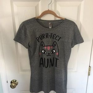 Purr-fect Aunt cat short sleeve tee shirt